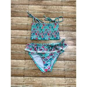 Sweethoney Mermaid Shells Millie Smocked Crop Bikini 3T
